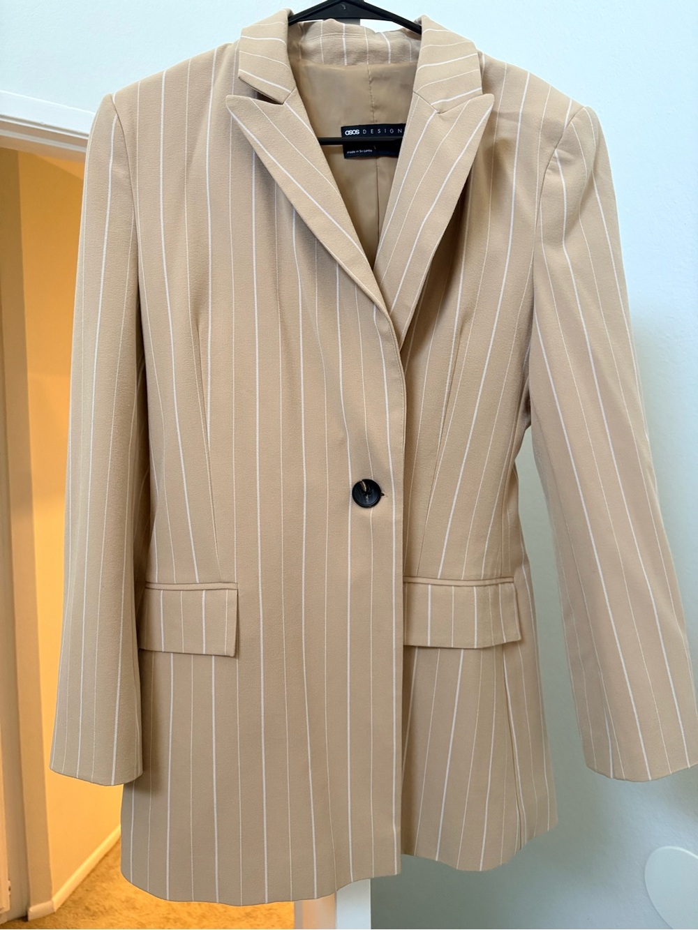ASOS Beige Pinstripe Blazer